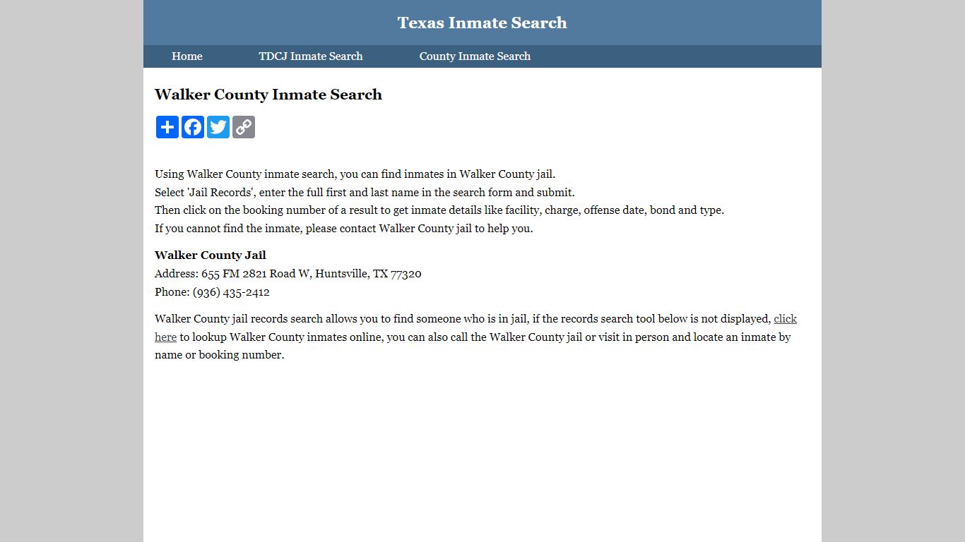 Walker County Inmate Search
