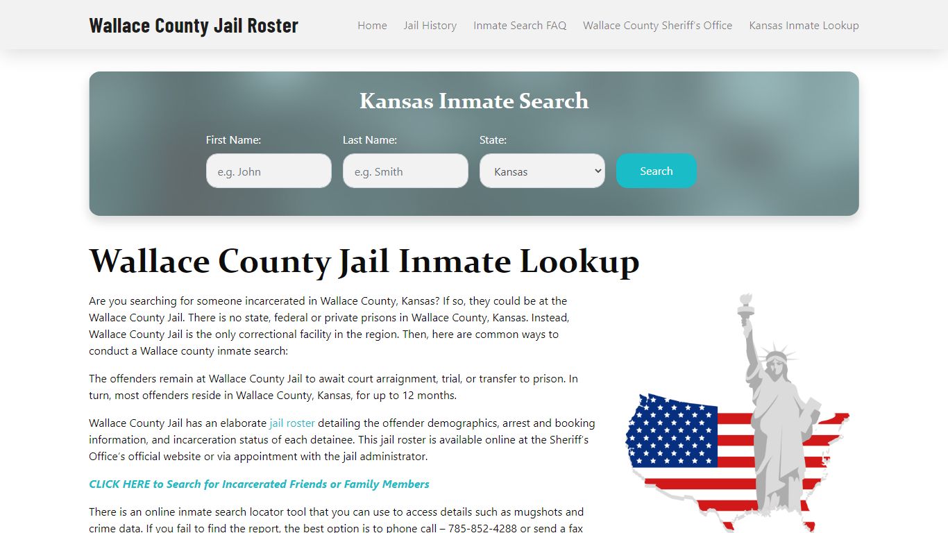 Wallace County Jail Roster Lookup, KS, Inmate Search