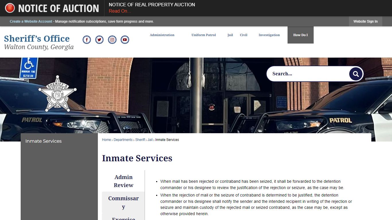 Inmate Services | Walton County, GA