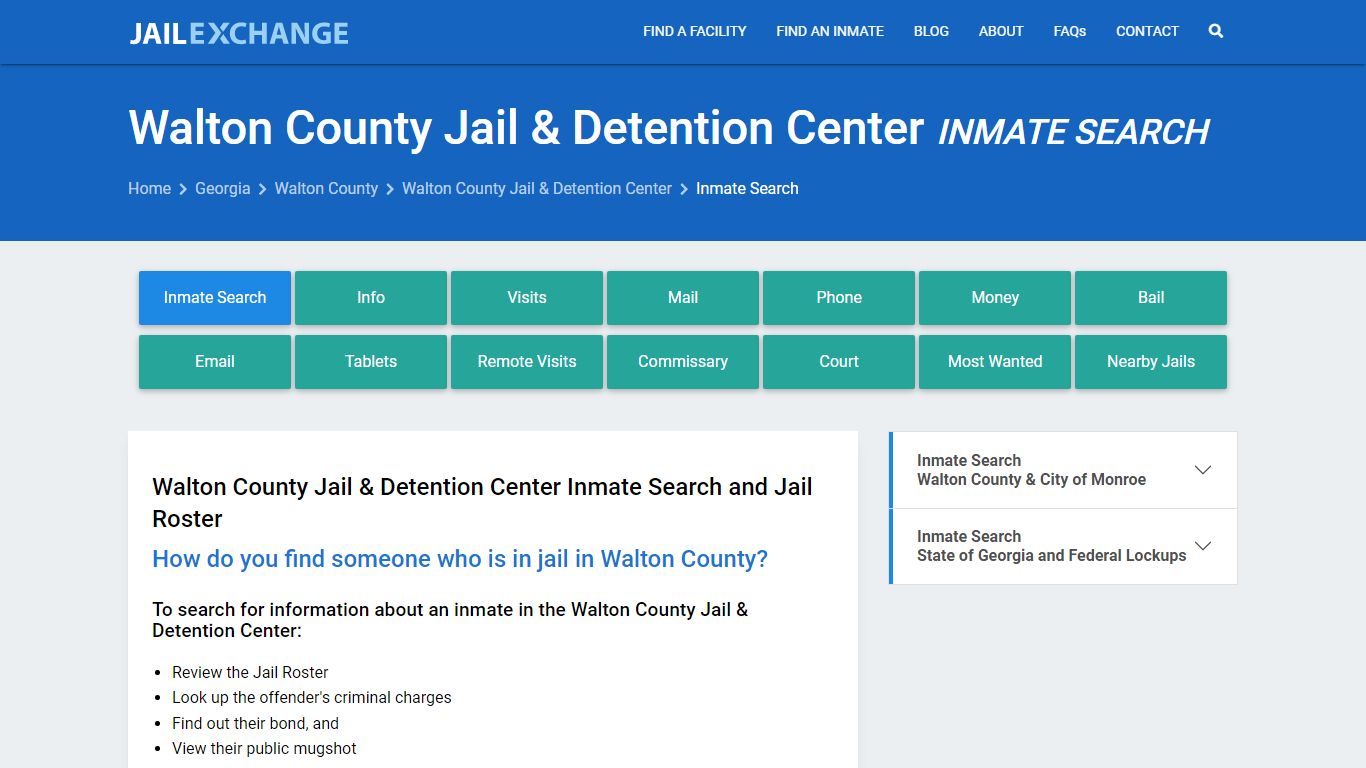 Walton County Jail & Detention Center Inmate Search