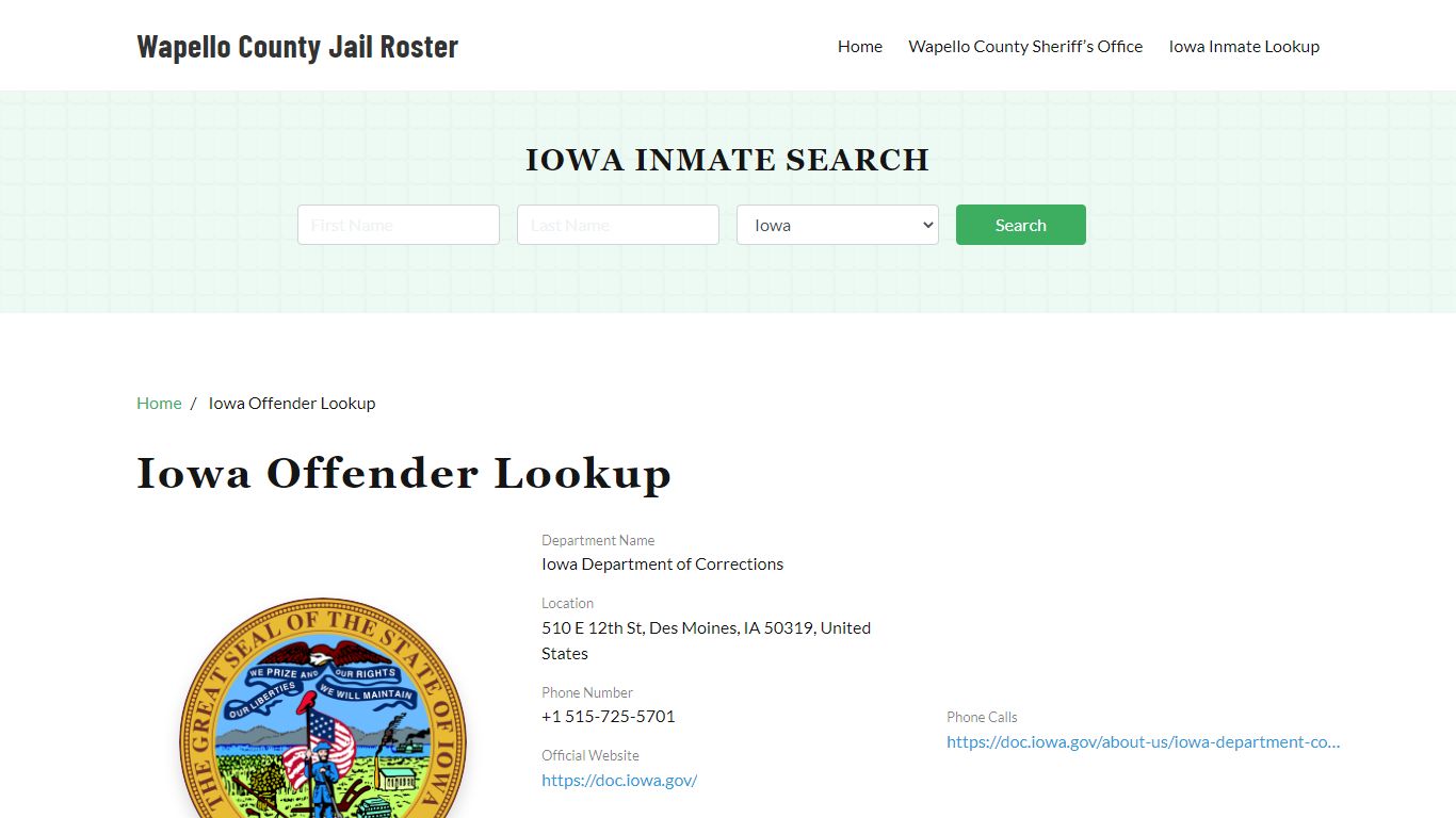 Iowa Inmate Search, Jail Rosters - Wapello County Jail