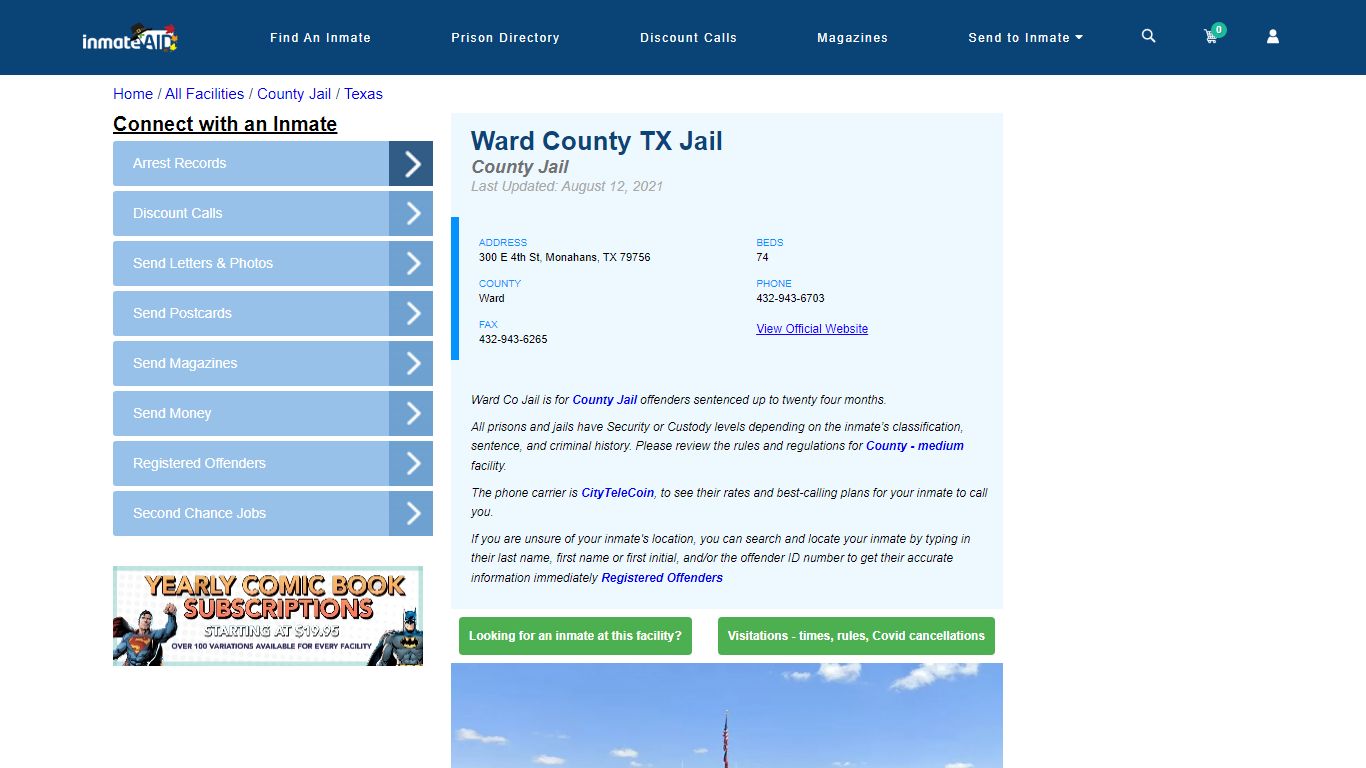 Ward County TX Jail - Inmate Locator - Monahans, TX