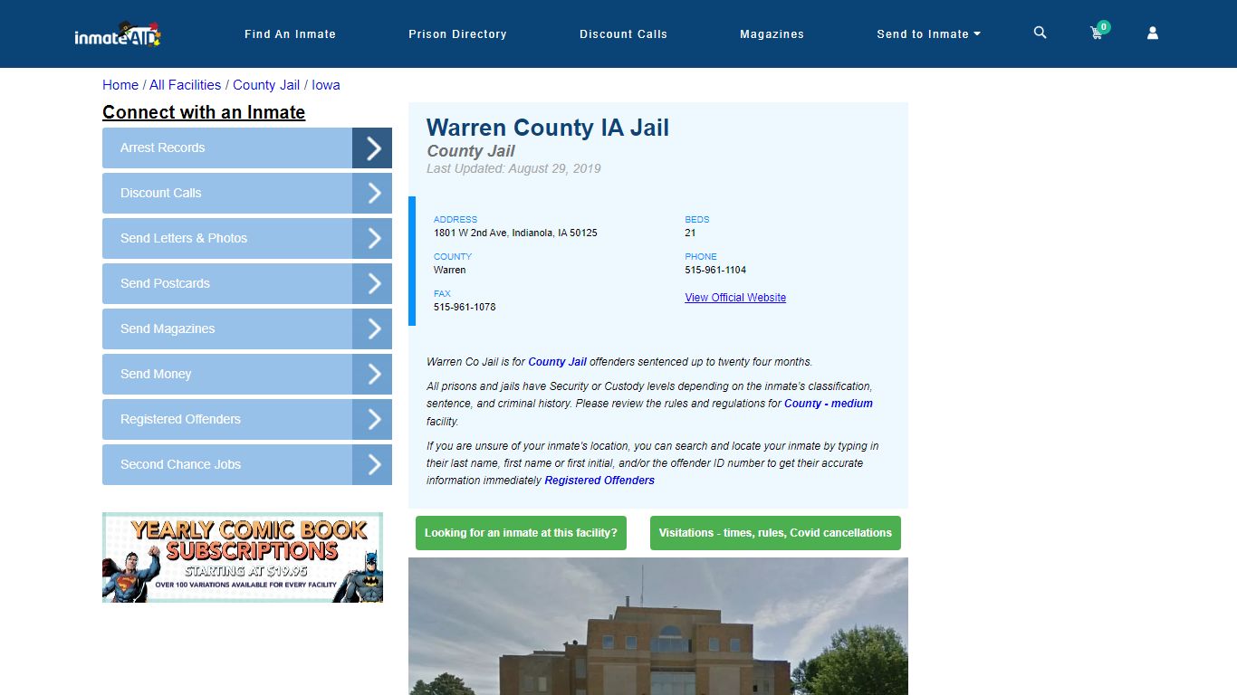 Warren County IA Jail - Inmate Locator - Indianola, IA