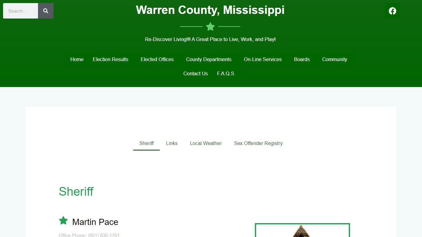 Sheriff - Warren County Mississippi