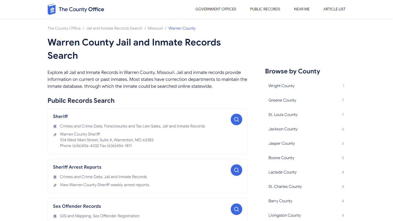 Warren County Jail and Inmate Records Search - The County Office
