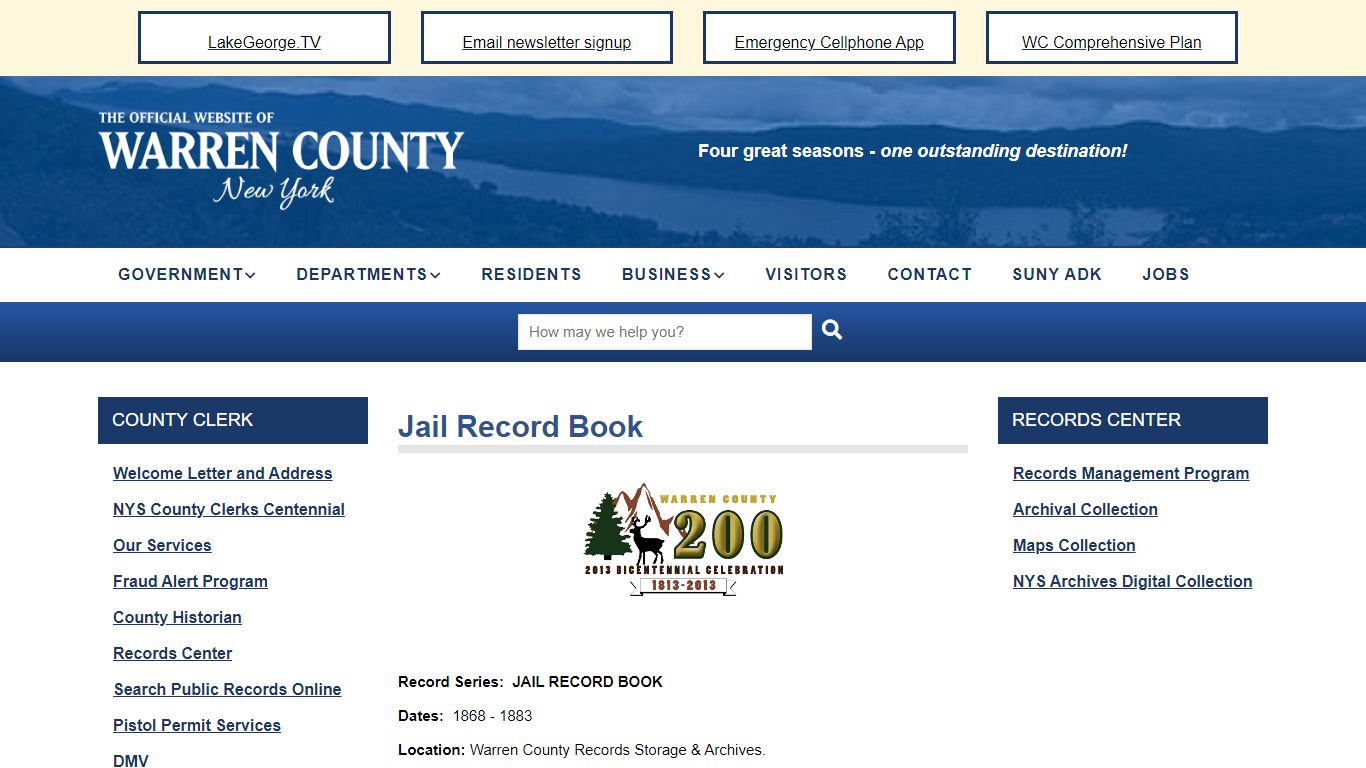 Jail Record Book | Warren County