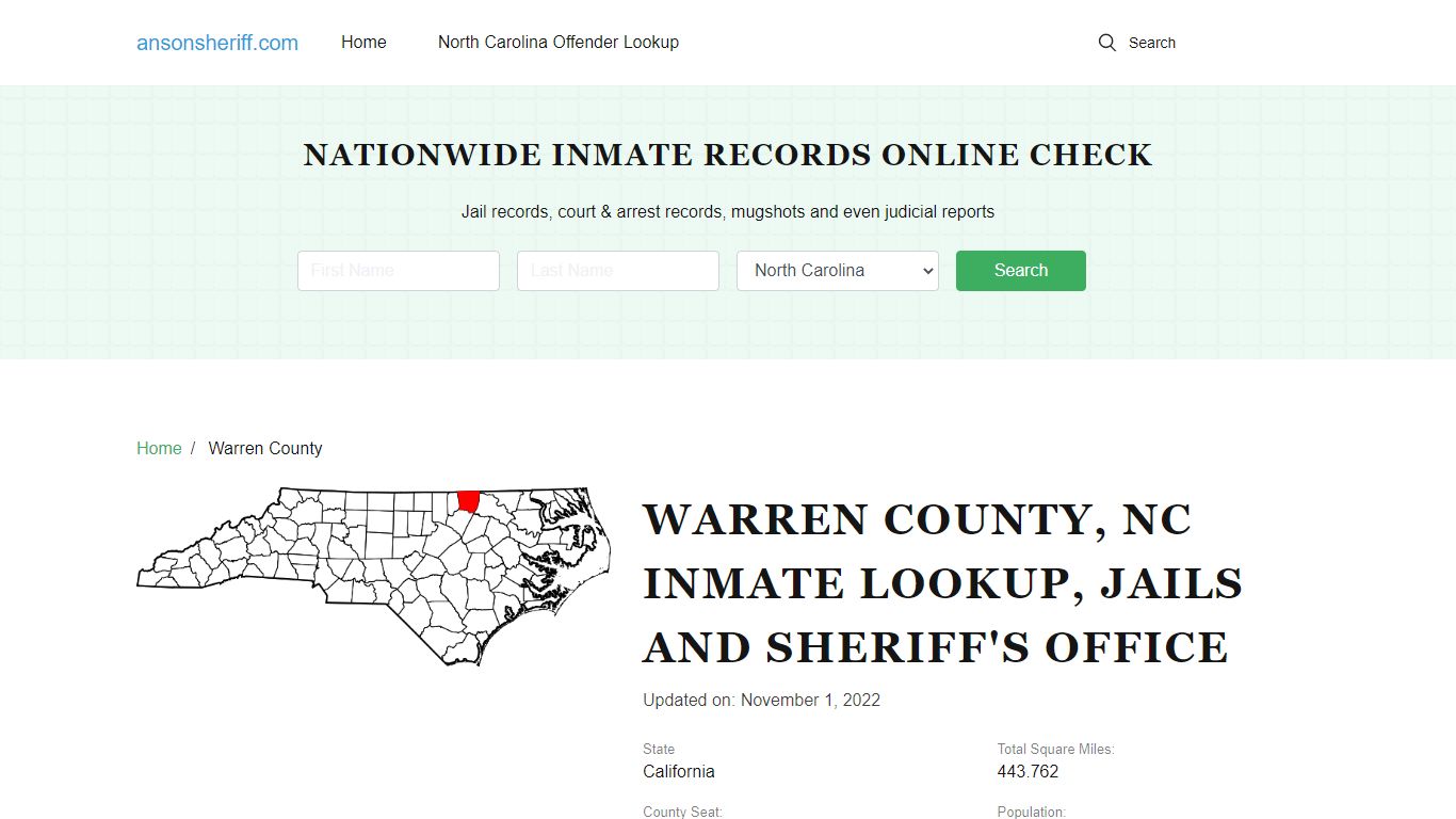 Warren County, NC Inmate Search, Jails, Sheriff