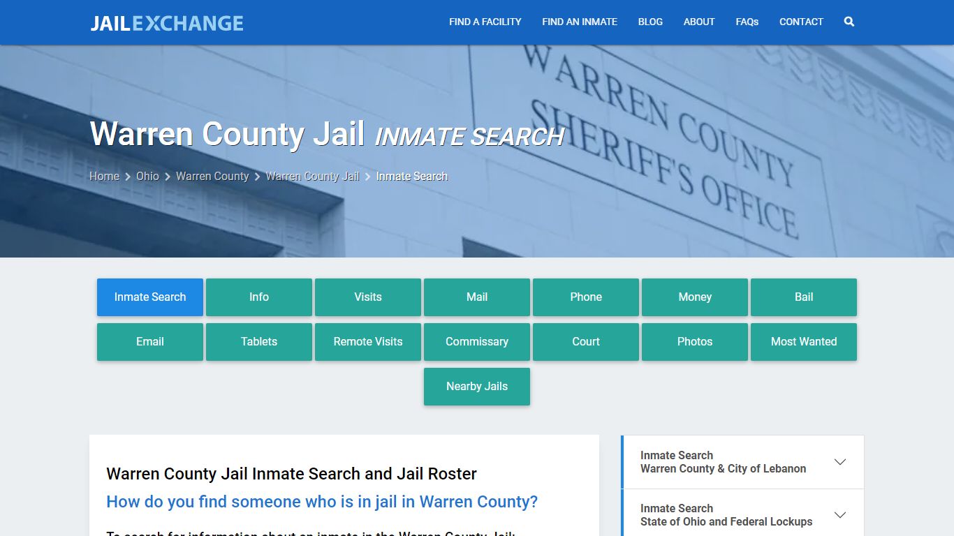 Inmate Search: Roster & Mugshots - Warren County Jail, OH