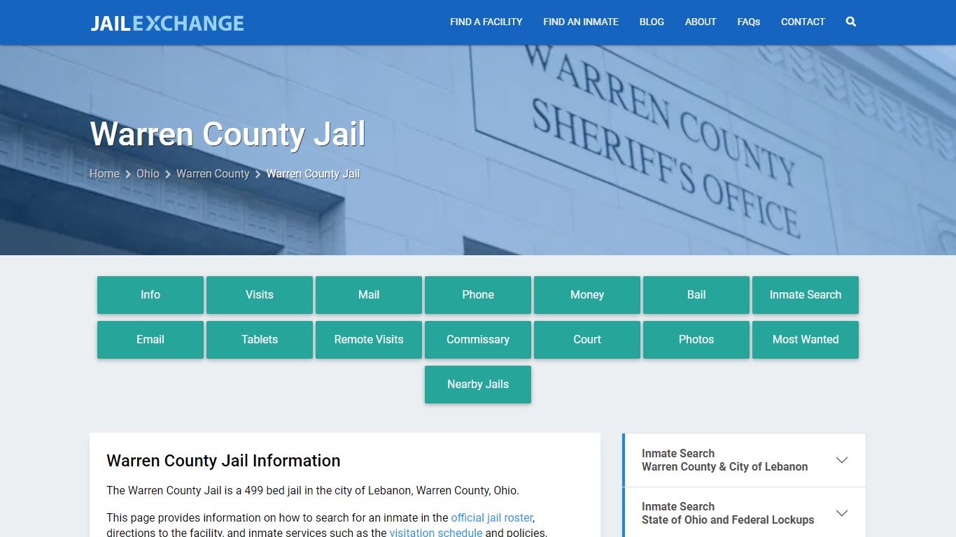 Warren County Jail, OH Inmate Search, Information