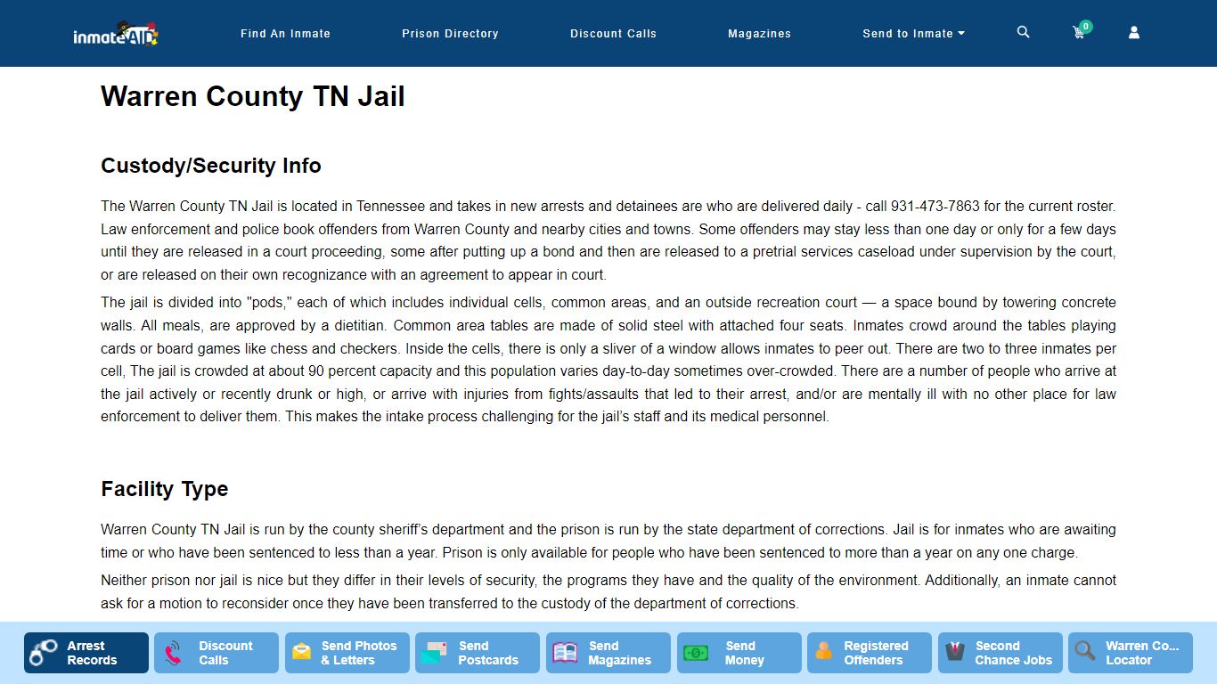 Warren County TN Jail - InmateAid
