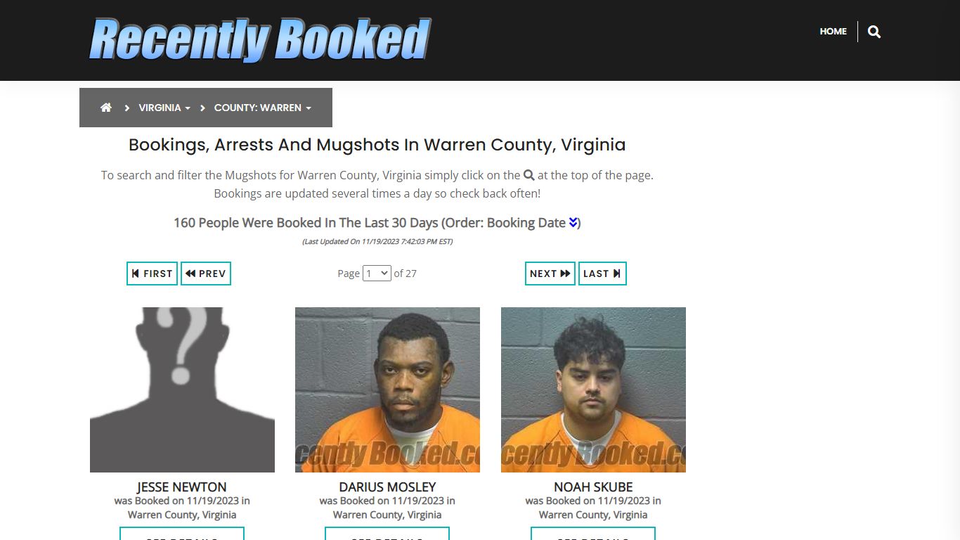 Recent bookings, Arrests, Mugshots in Warren County, Virginia