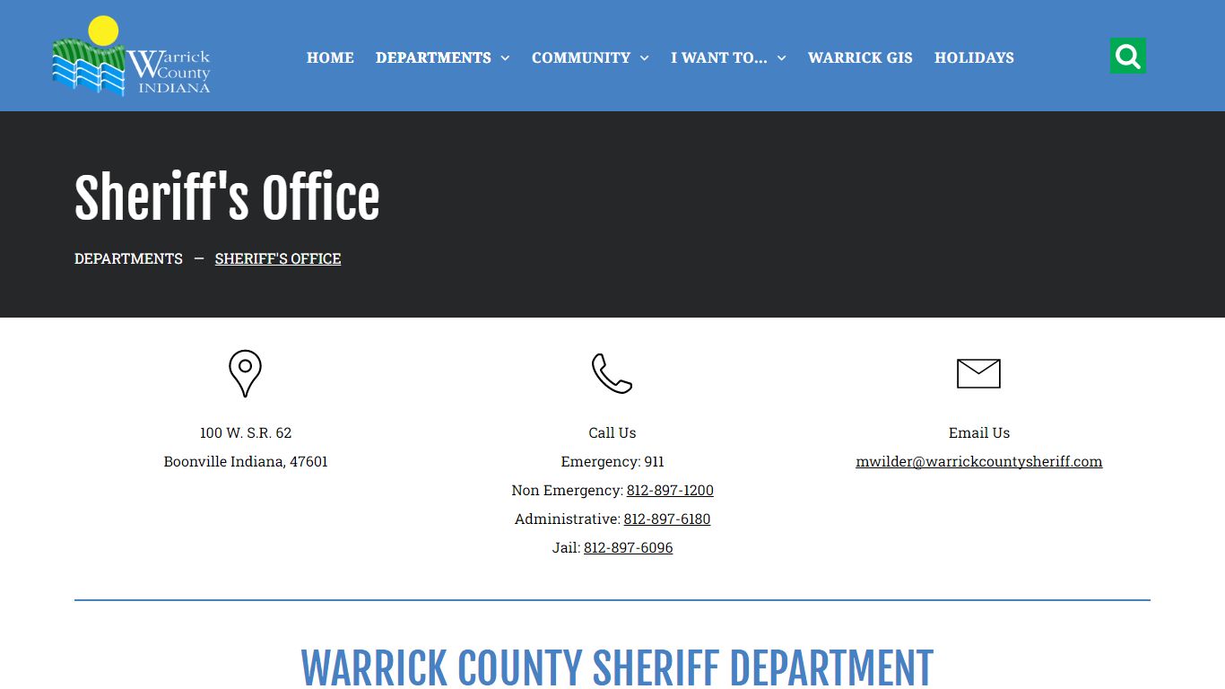 Sheriff's Office | Warrick County