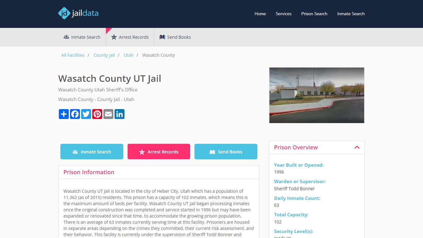 Wasatch County UT Jail Inmate Search and Prisoner Info - Heber City, UT