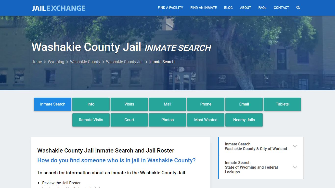Inmate Search: Roster & Mugshots - Washakie County Jail, WY