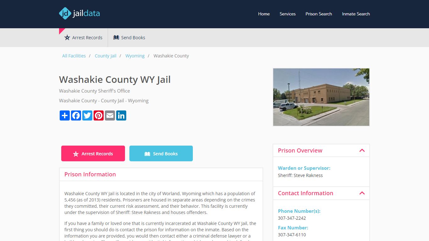 Washakie County WY Jail Inmate Search and Prisoner Info - Worland, WY