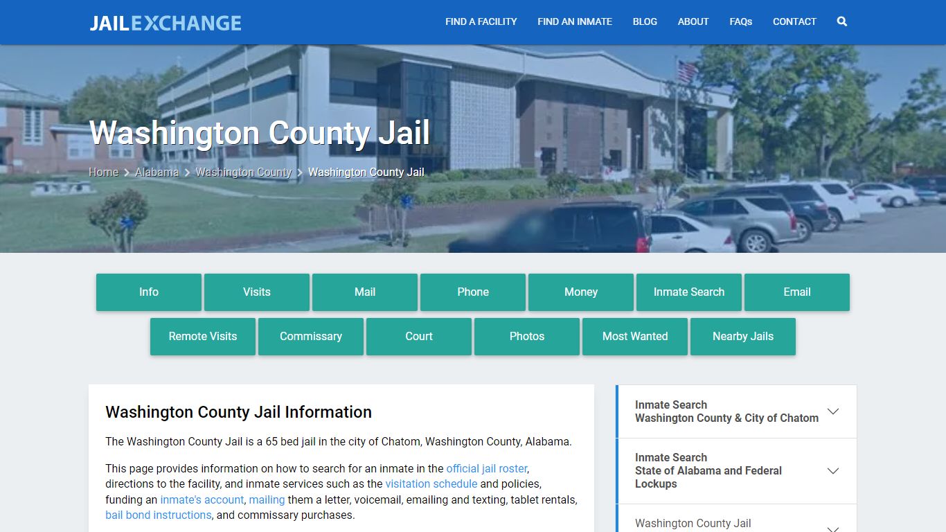 Washington County Jail, AL Inmate Search, Information