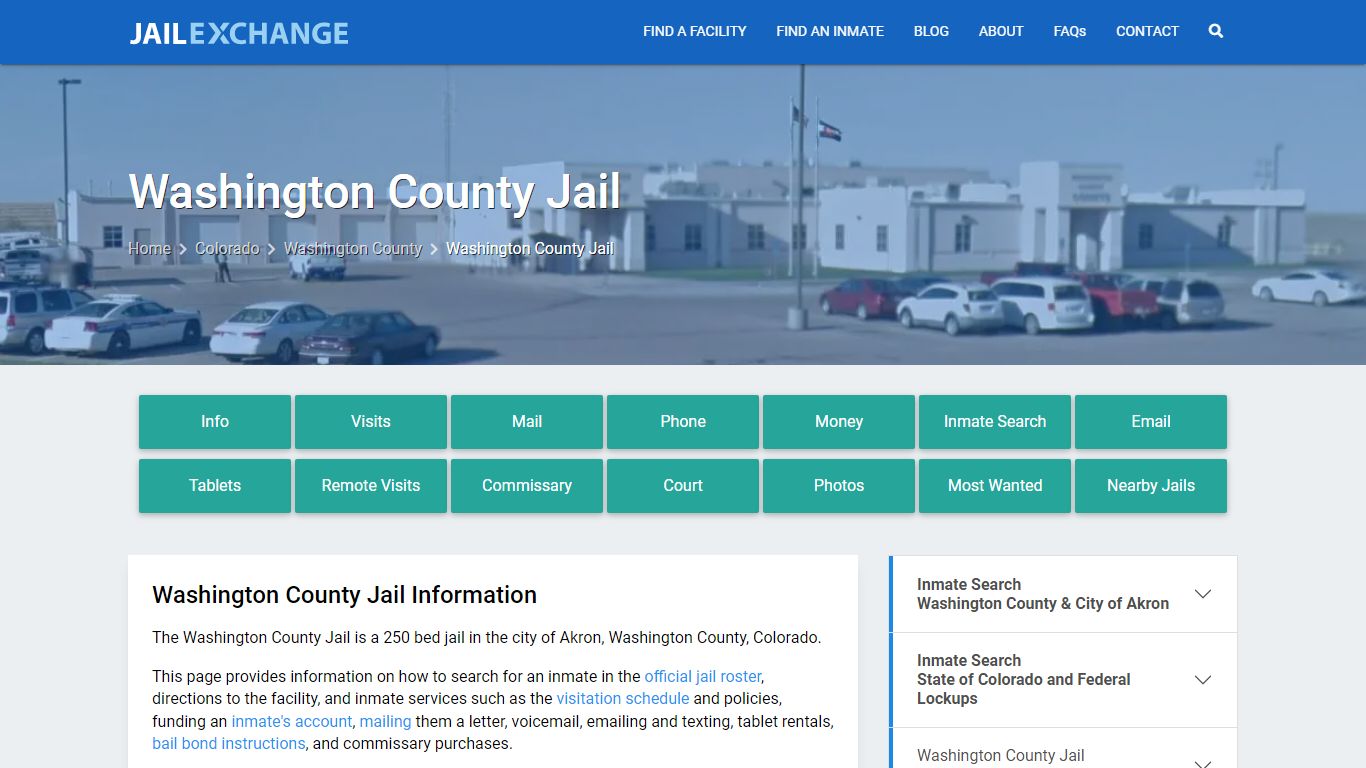 Washington County Jail, CO Inmate Search, Information