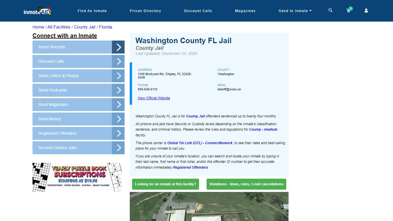 Washington County FL Jail - Inmate Locator - Chipley, FL