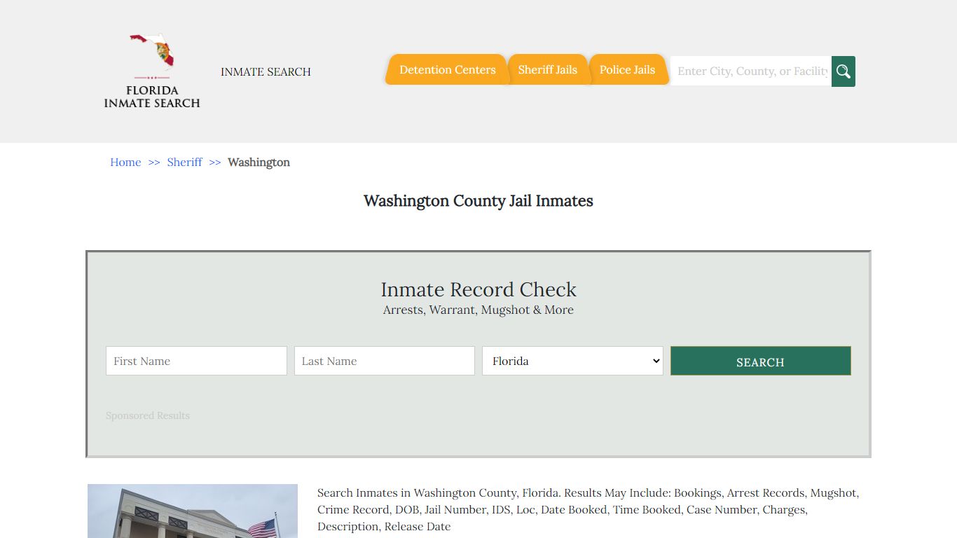 Washington County Jail Inmates | Florida Inmate Search