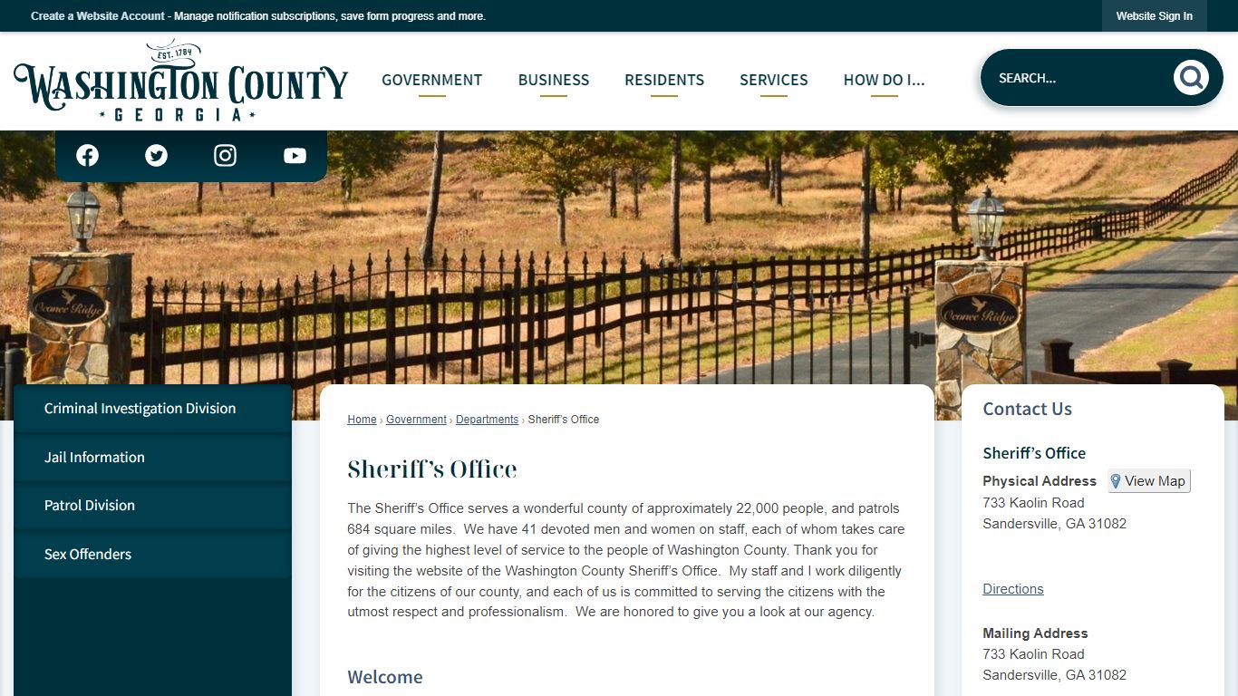Sheriff’s Office | Washington County, GA