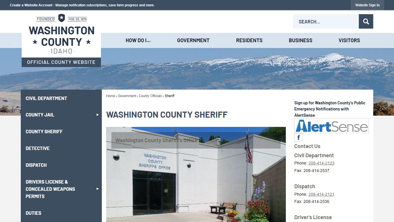 WASHINGTON COUNTY Sheriff | Washington County, ID