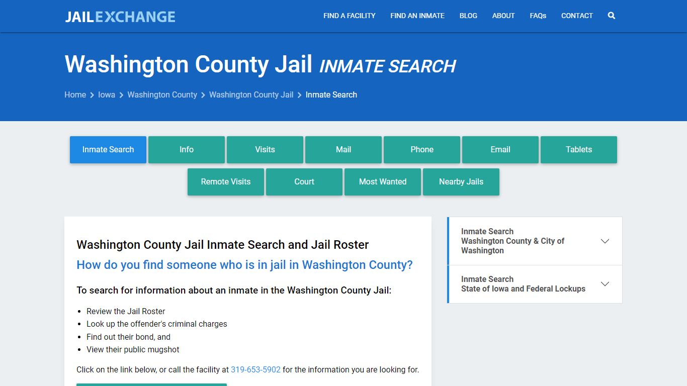 Inmate Search: Roster & Mugshots - Washington County Jail, IA
