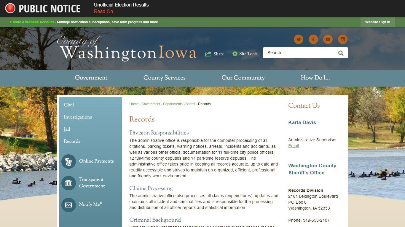 Records | Washington County, IA - Official Website - Iowa