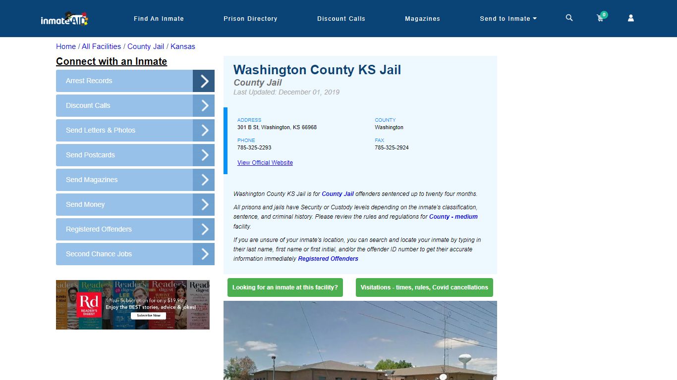 Washington County KS Jail - Inmate Locator - Washington, KS