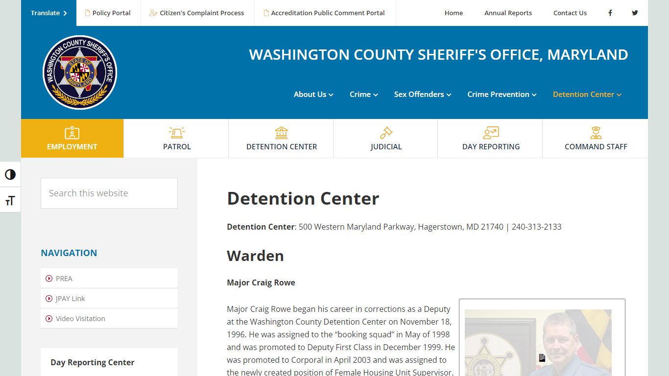 Detention Center - Washington County Sheriff's Office