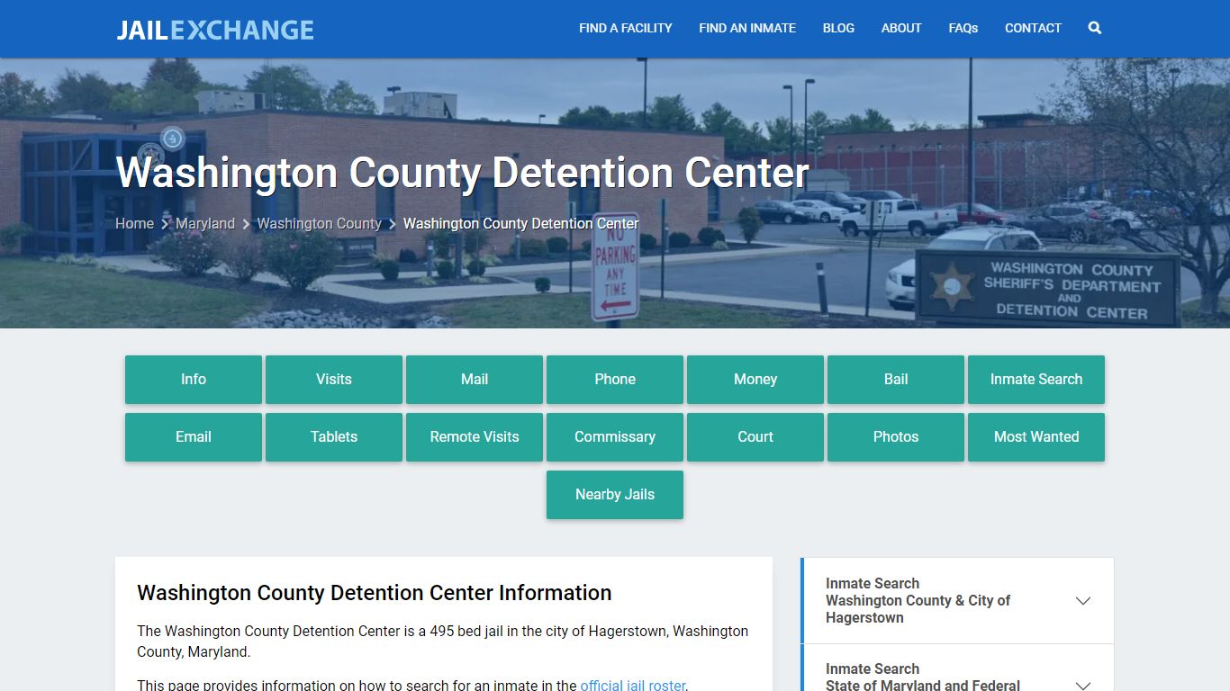 Washington County Detention Center, MD Inmate Search, Information