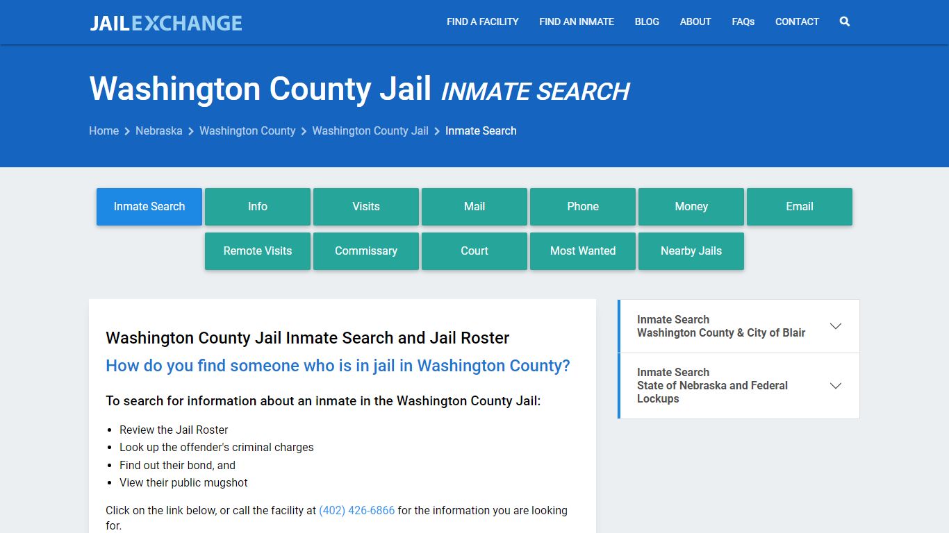 Inmate Search: Roster & Mugshots - Washington County Jail, NE