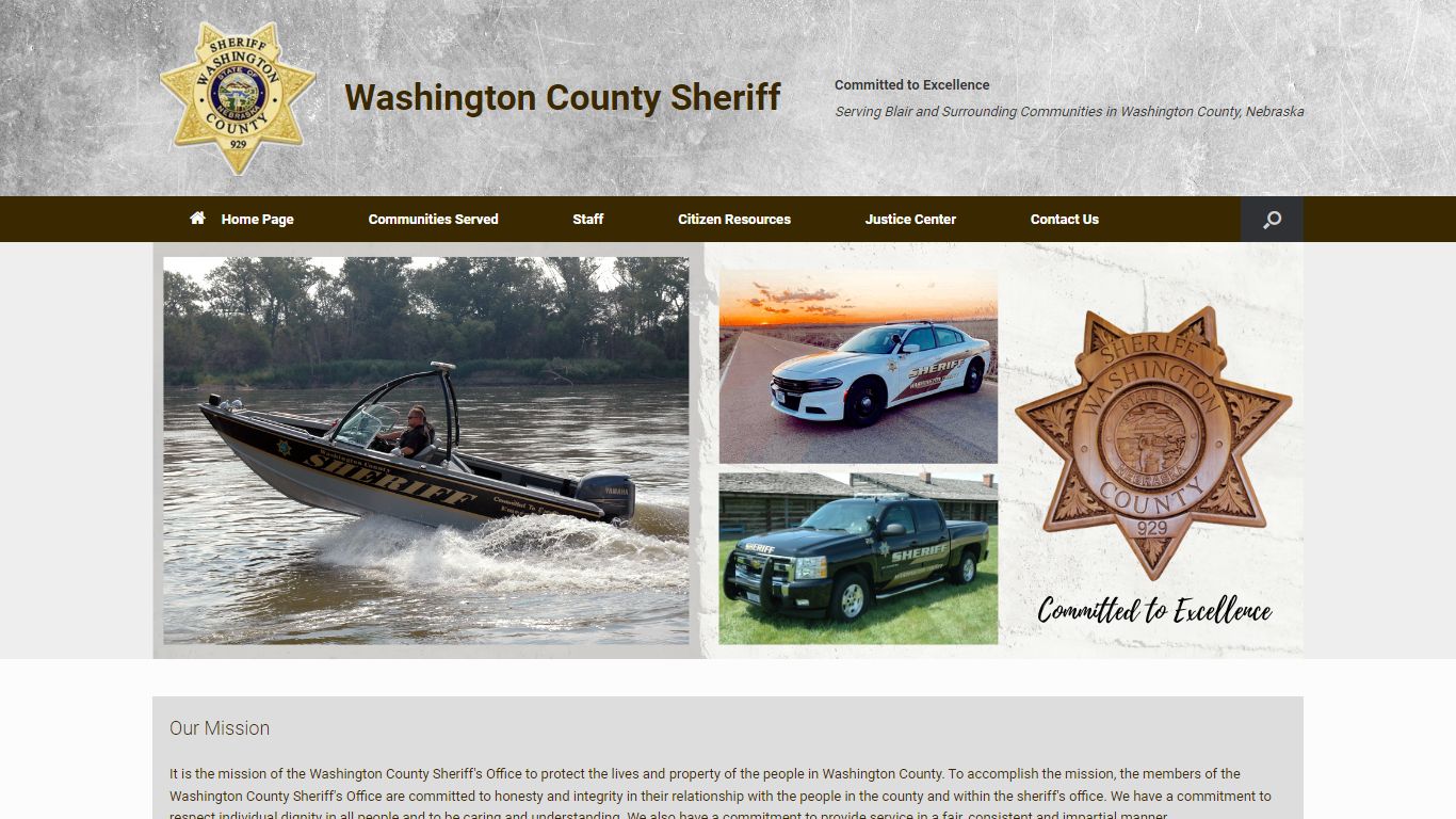 Washington County Sheriff – Committed to Excellence>/b>