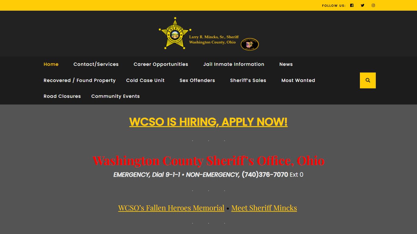 Washington County Sheriff’s Office, Ohio
