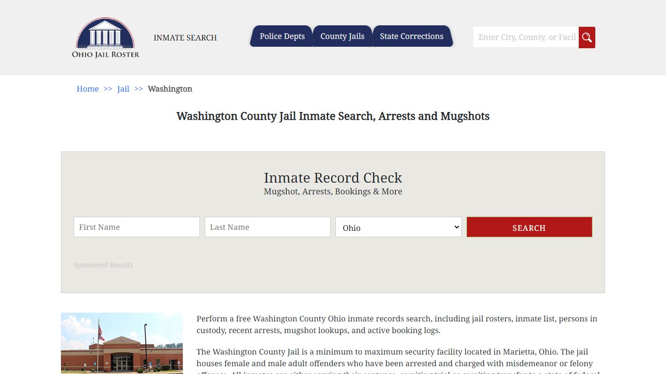 Washington County Jail Inmate Search, Arrests and Mugshots