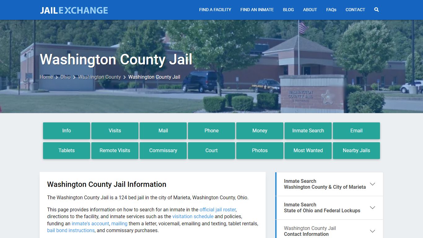 Washington County Jail, OH Inmate Search, Information