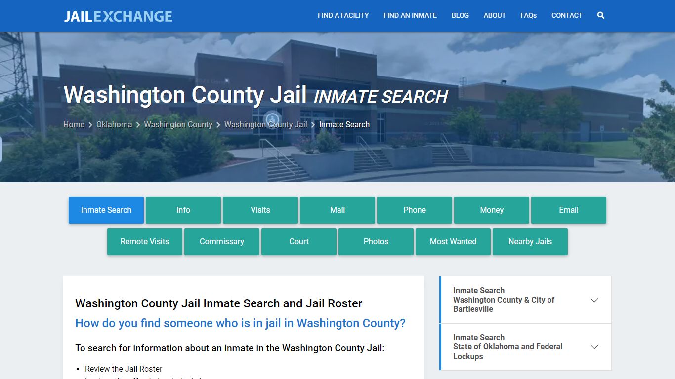 Inmate Search: Roster & Mugshots - Washington County Jail, OK