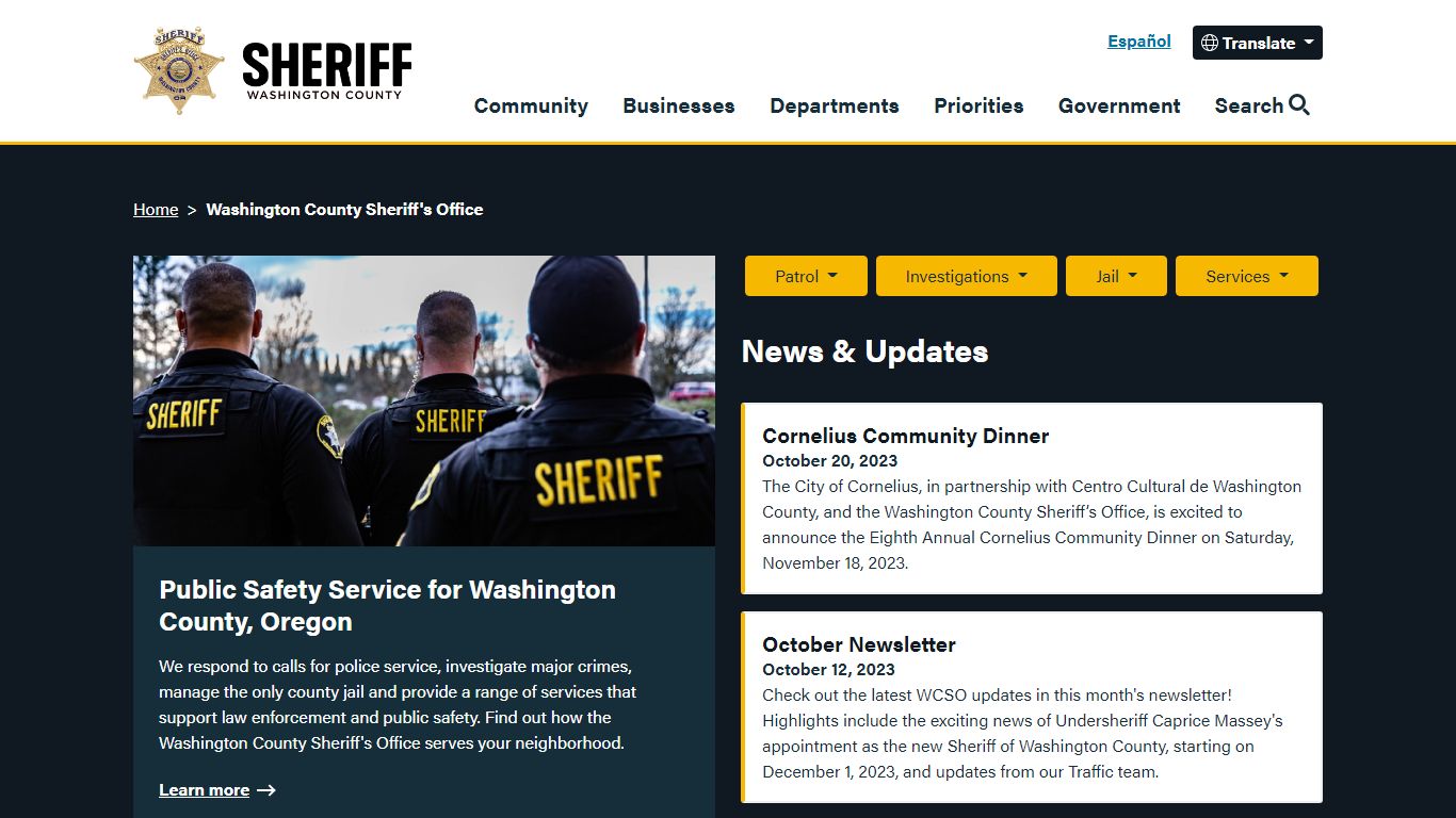 Sheriff's Office | Washington County, OR