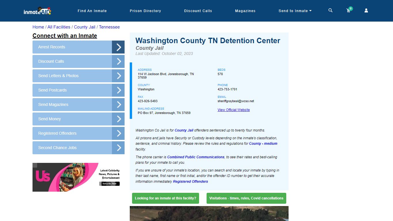 Washington County TN Detention Center - Inmate Locator - Jonesborough, TN