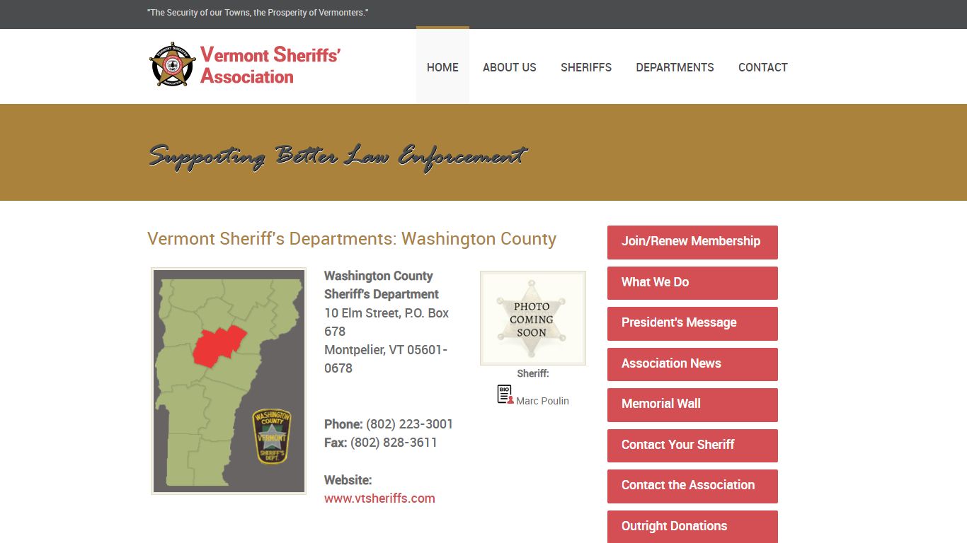 Vermont Sheriff's Departments: Washington County