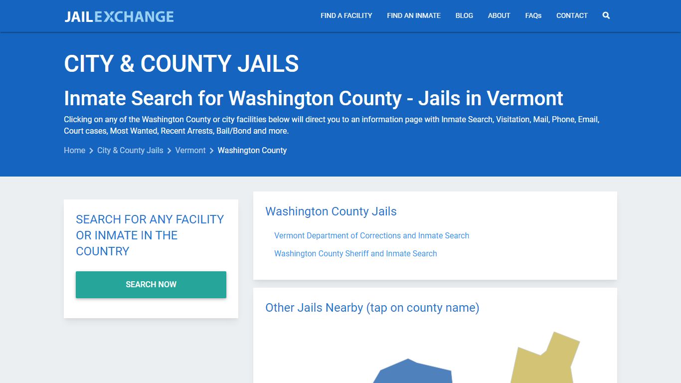 Inmate Search for Washington County | Jails in Vermont - Jail Exchange