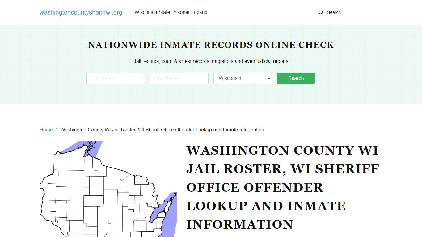 Washington County WI Jail Roster, WI Sheriff Office Offender Lookup and ...