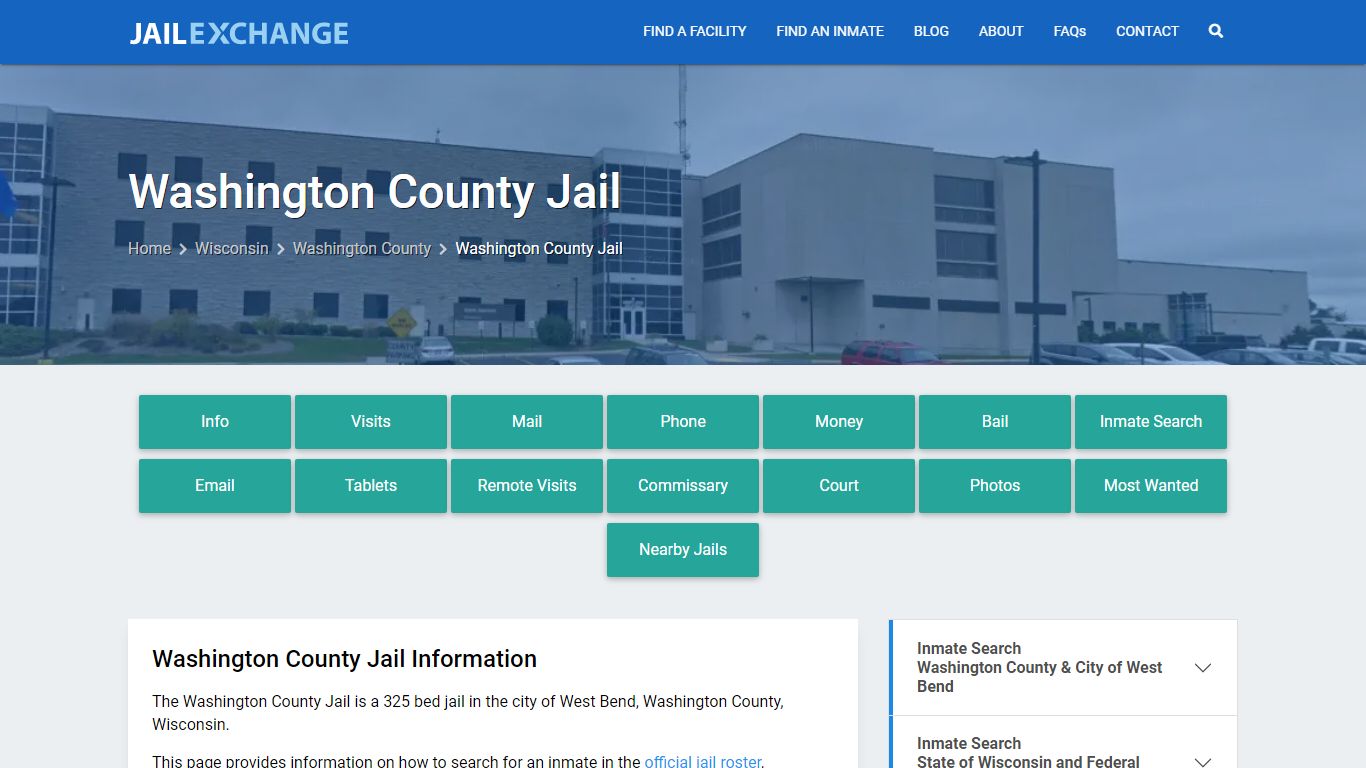 Washington County Jail, WI Inmate Search, Information