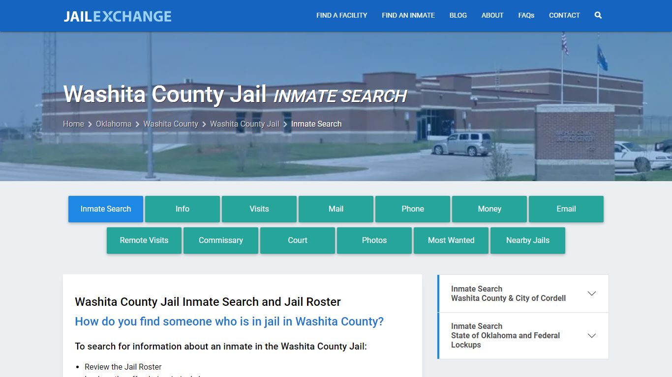 Inmate Search: Roster & Mugshots - Washita County Jail, OK
