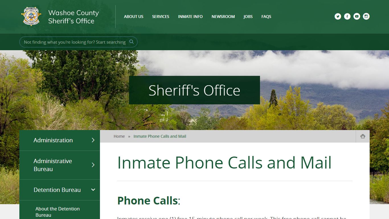 Inmate Phone Calls and Mail - Washoe County Sheriff's Office