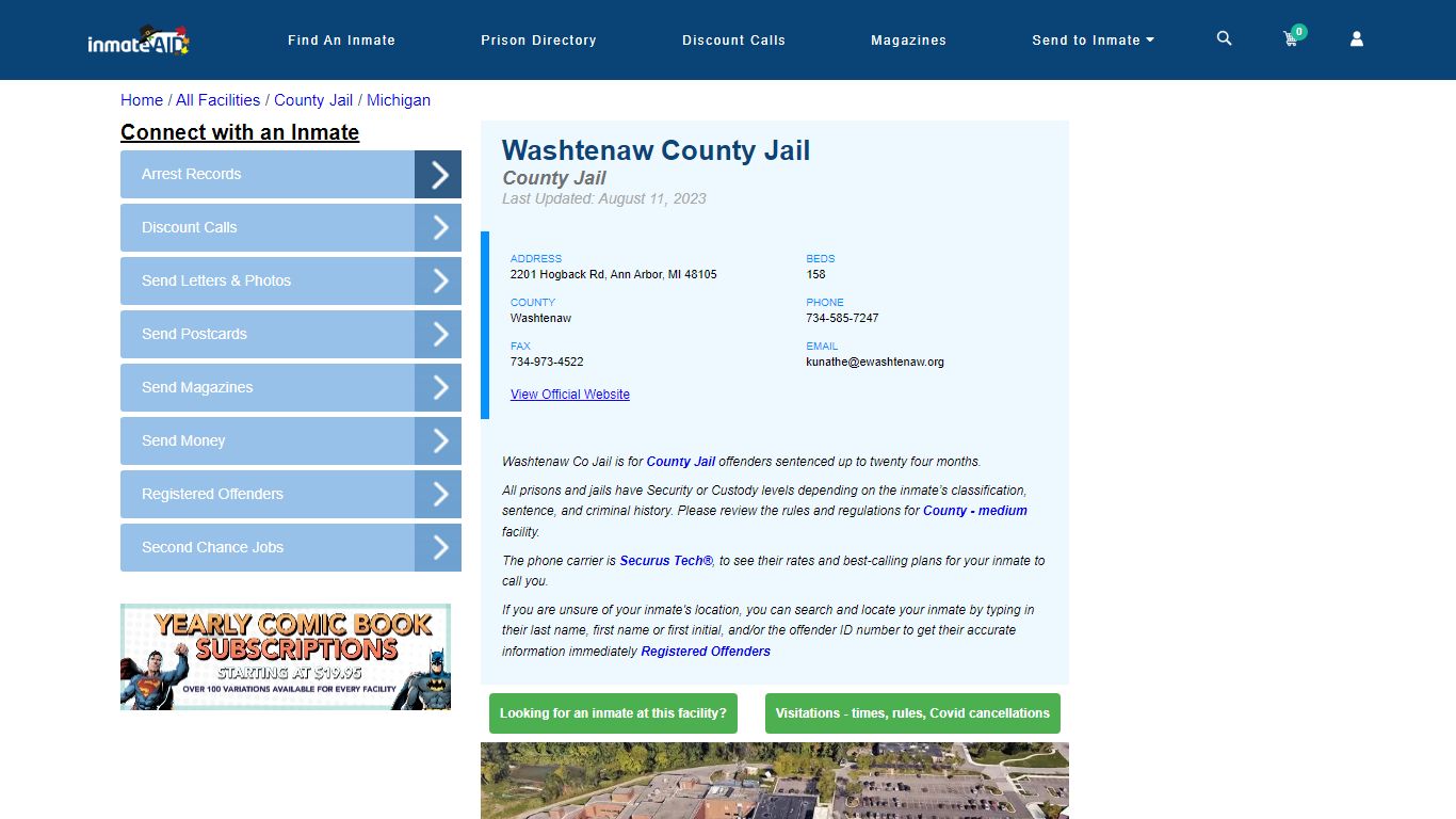 Washtenaw County Jail - Inmate Locator - Ann Arbor, MI