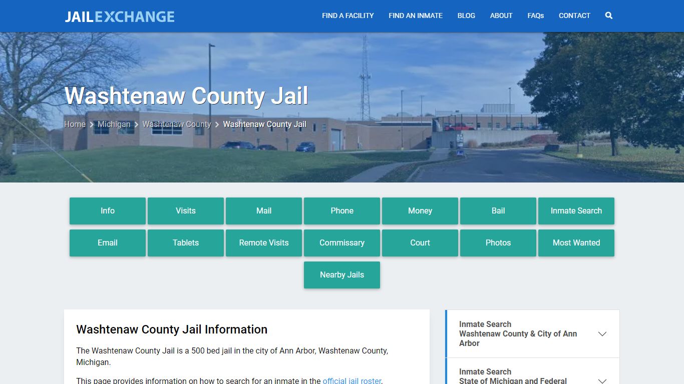 Washtenaw County Jail, MI Inmate Search, Information
