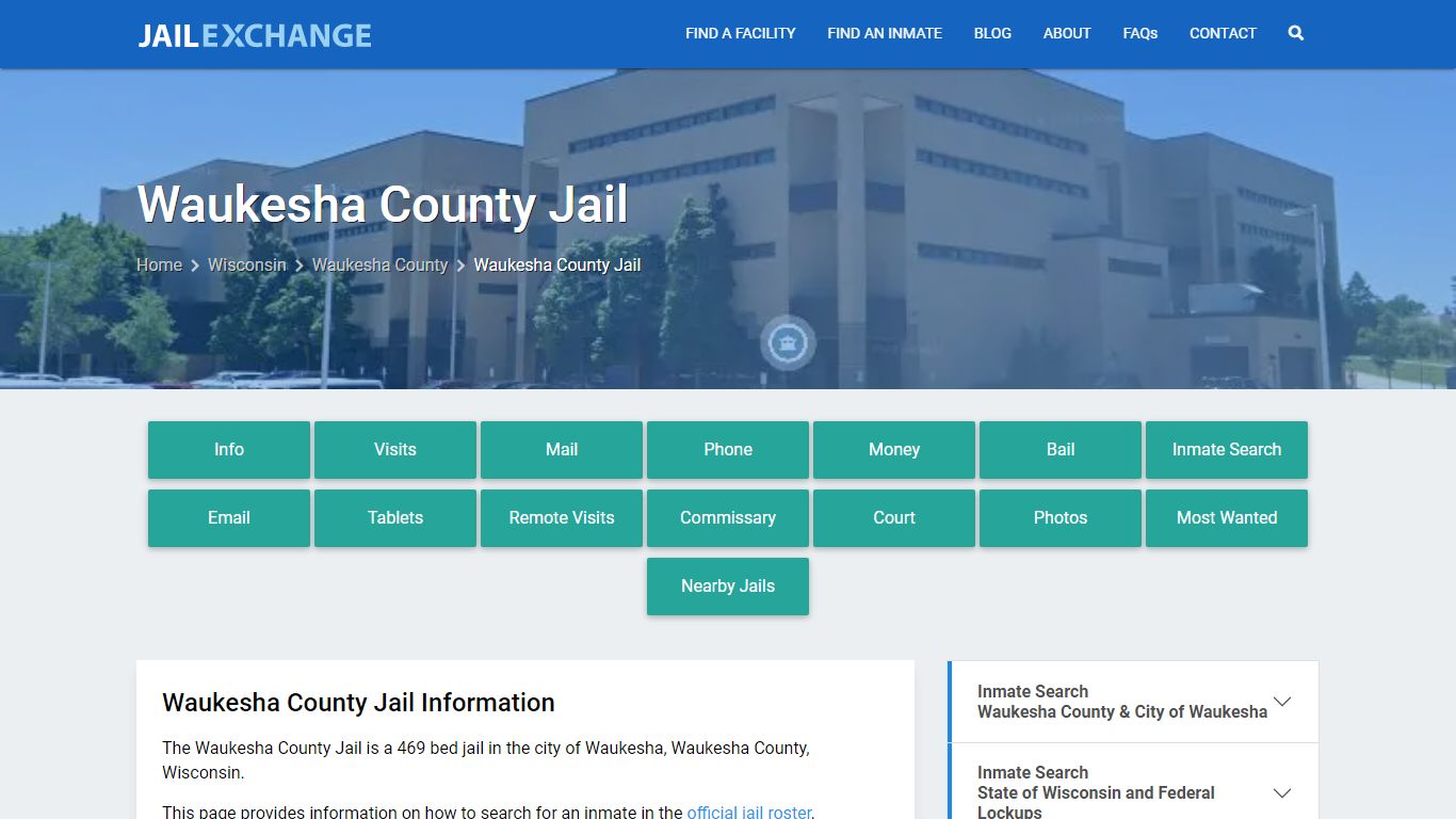Waukesha County Jail, WI Inmate Search, Information