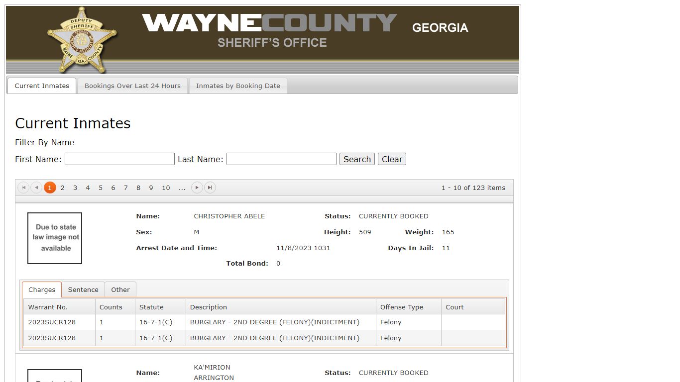 Wayne County GA Inmate Information - offenderindex.com