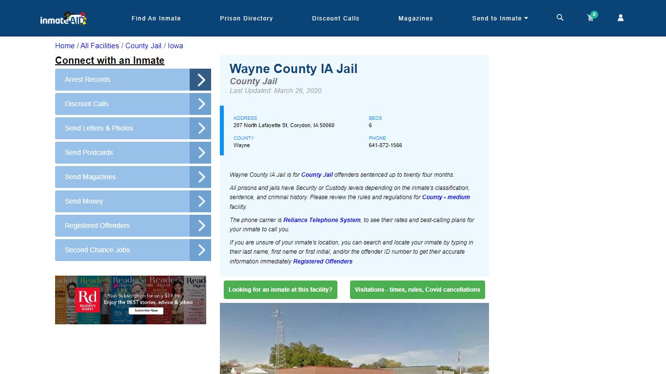 Wayne County IA Jail - Inmate Locator - Corydon, IA
