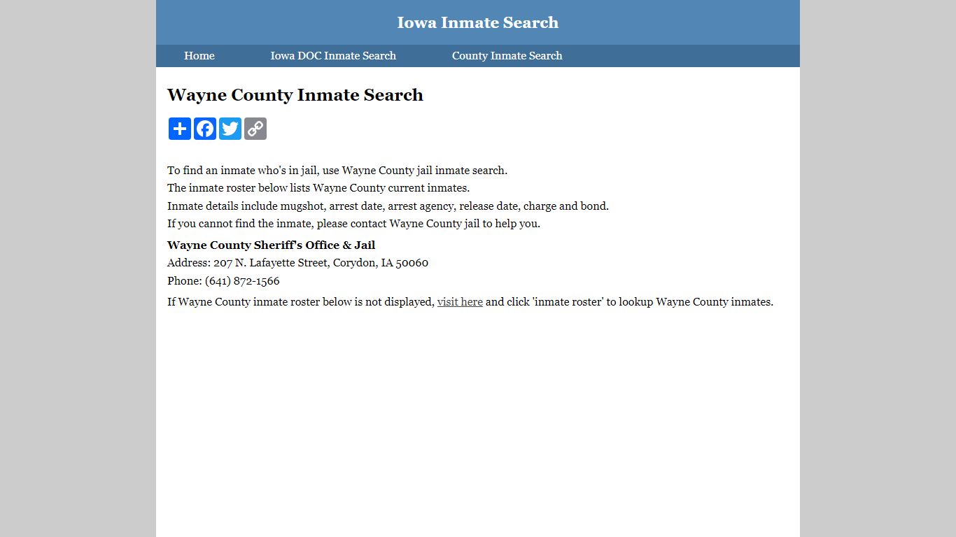 Wayne County Inmate Search